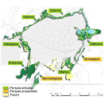 Mapa del Anillo Verde de Vitoria